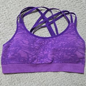 Women's Medium Purple Strappy Sports Bra